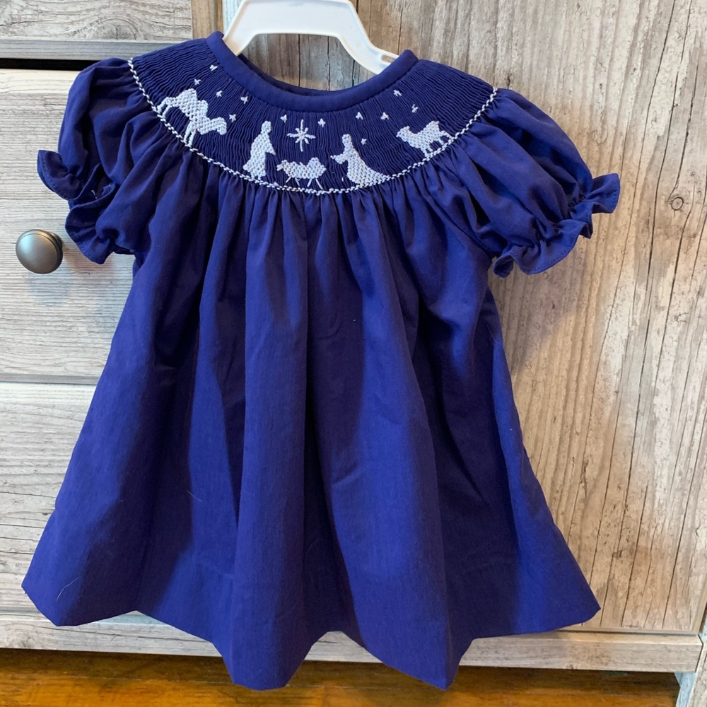 Pleats & Stitches Smocked Bishop Dress
